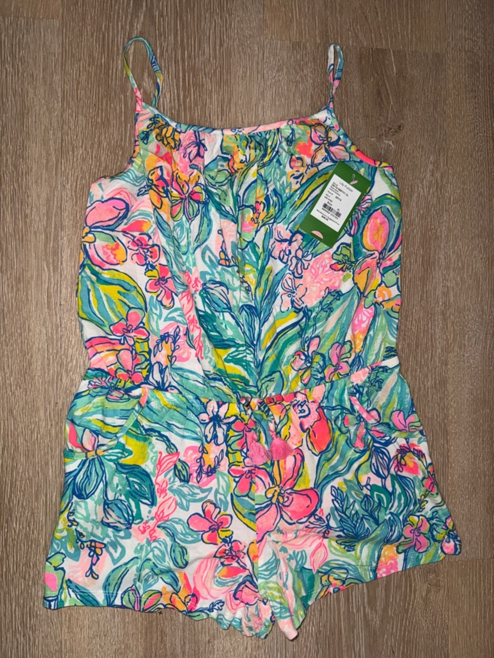 NWT…Lilly Pulitzer Multicolor Floral Spaghetti-Strap One-Piece Romper